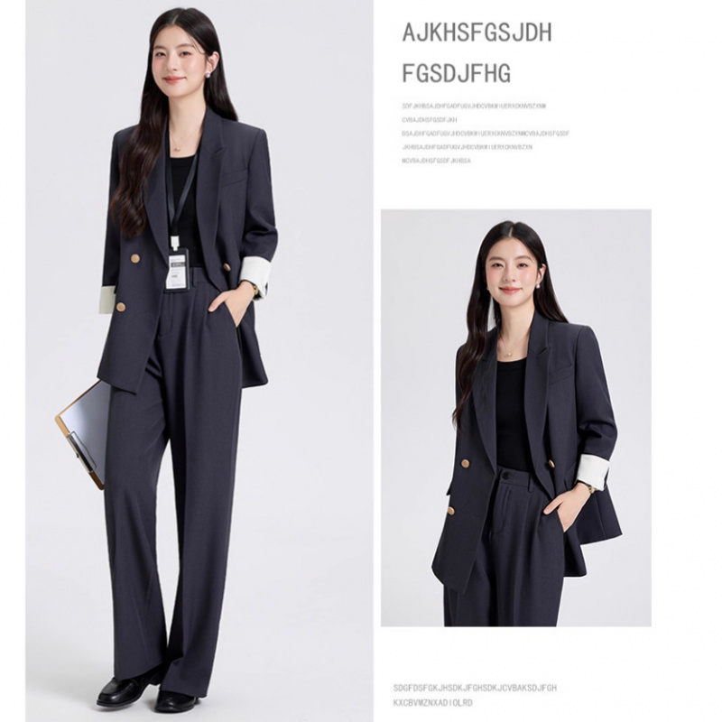 High End Women'S Formal Wear - 春と秋の女性用スーツセット、大学生の面接用プロフェッショナルフォーマルウェア、プチサイズ、高級カジュアル通勤服