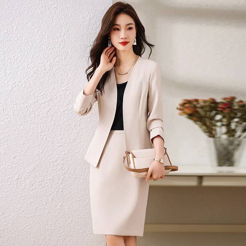 Women Formal Wear Winter - スカートとジャケット付きのフォーマルな女性用ビジネススーツ コート OL スタイル プロフェッショナル ブレザー