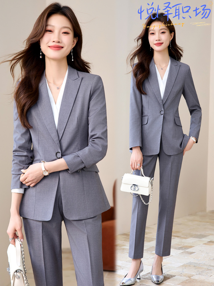 High End Women'S Formal Wear - レディーススーツセット：女神のような気品漂うプロフェッショナルな服装、高級ビジネスフォーマルウェア、宝石店勤務ユニフォーム用ブレザー