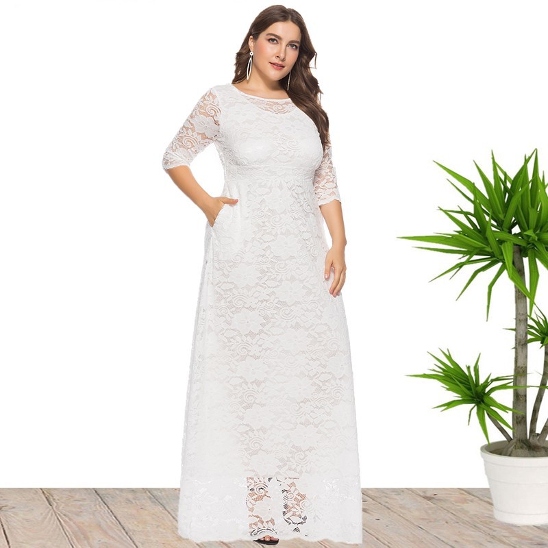 Formal Wear For Women Xl - 女性のためのアフリカのダシキドレス,レース,ラウンドネック,イブニングドレス,エレガント,ラージサイズ,XL-6XL