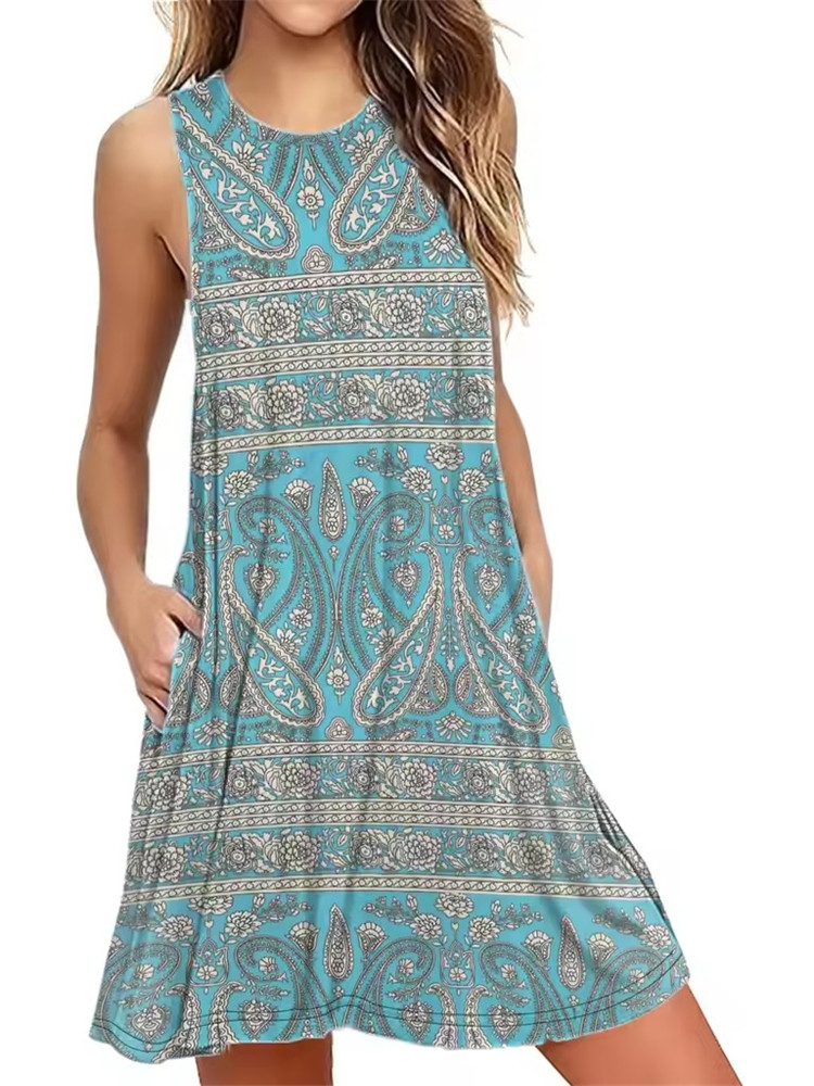 9XLプラスサイズ サマードレス ゆったり 花柄 植物柄 3 - Shift Dress Sleeveless のレビューと価格