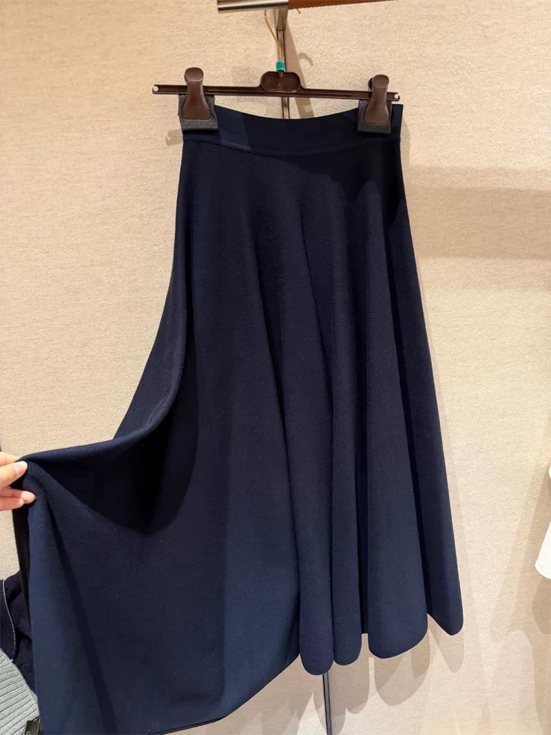 新作秋物レディースウールシルク混紡Aラインスカート、伸縮性ウ - Women Formal Wear Winter のレビューと価格