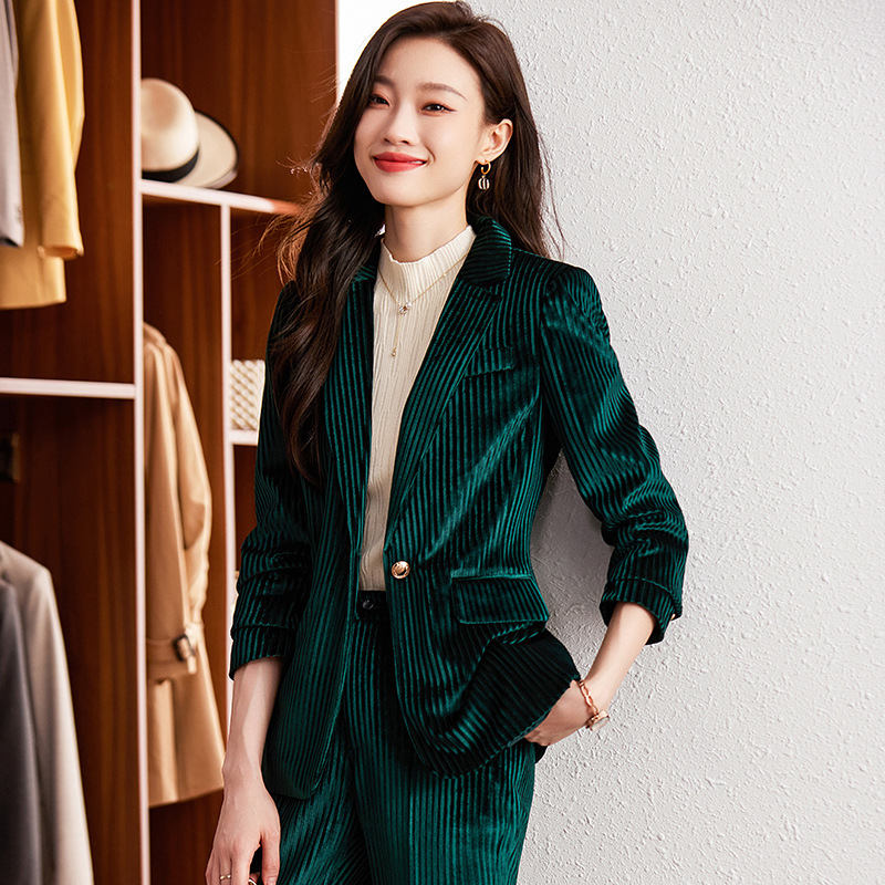 秋冬向けレディースベルベットブレザー、エレガントなフォーマル - High End Women'S Formal Wear のレビューと価格