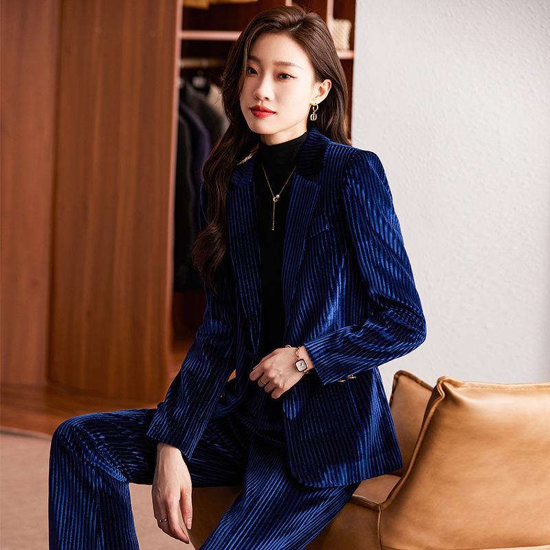 秋冬向けレディースベルベットブレザー、エレガントなフォーマル - High End Women'S Formal Wear のレビューと価格