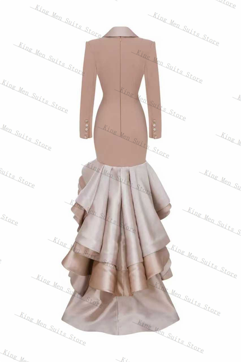 シャンパン女性スーツ 1 ピースロングブレザーウエディングド - Women'S Formal Wear For A Wedding のレビューと価格