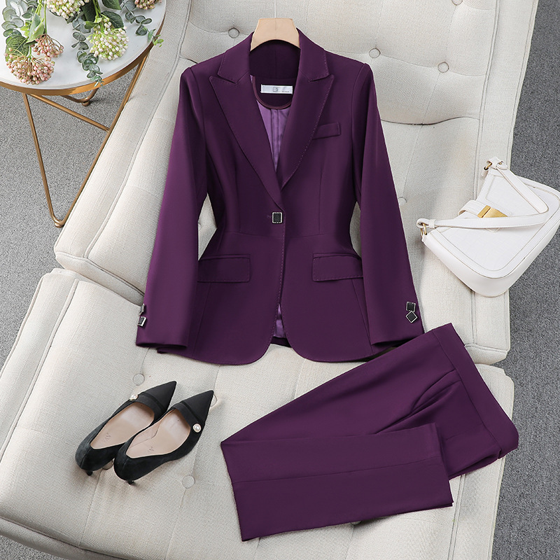 ハイエンドプロフェッショナルスーツ女性春秋長袖ブレザーとズボ - High End Women'S Formal Wear のレビューと価格