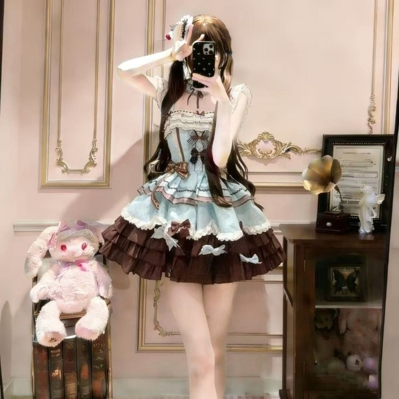 甘い日本の素敵な JK ドレスセット女性かわいいリボンノース - Shift Dress Sleeveless のレビューと価格