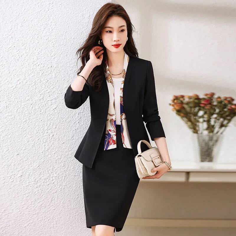 スカートとジャケット付きのフォーマルな女性用ビジネススーツ  - Women Formal Wear Winter のレビューと価格