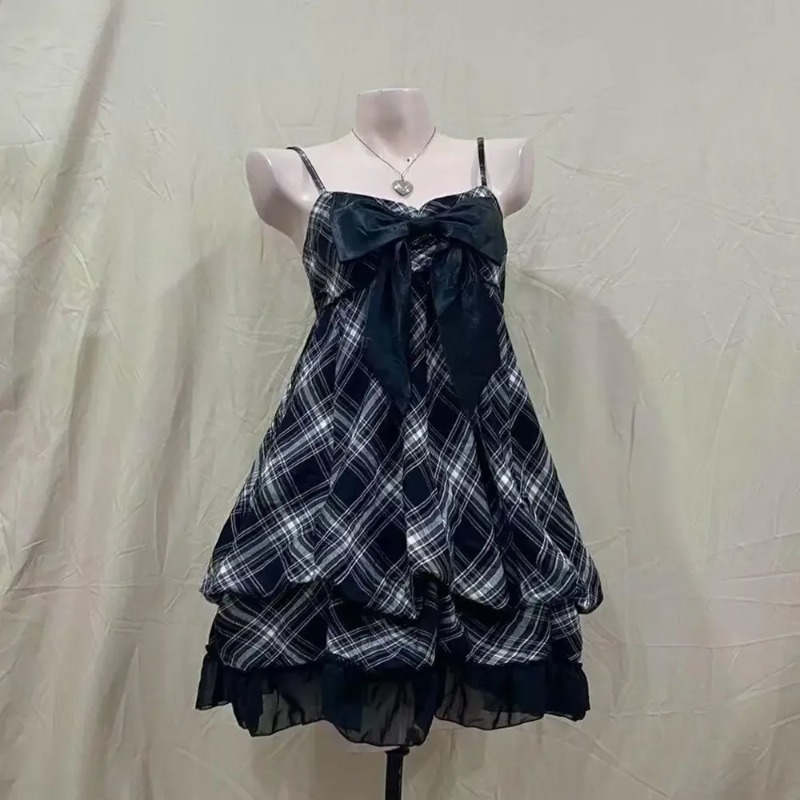 かわいい日本ロリータツーピースセット女性ヴィンテージノースリ - Shift Dress Sleeveless のレビューと価格