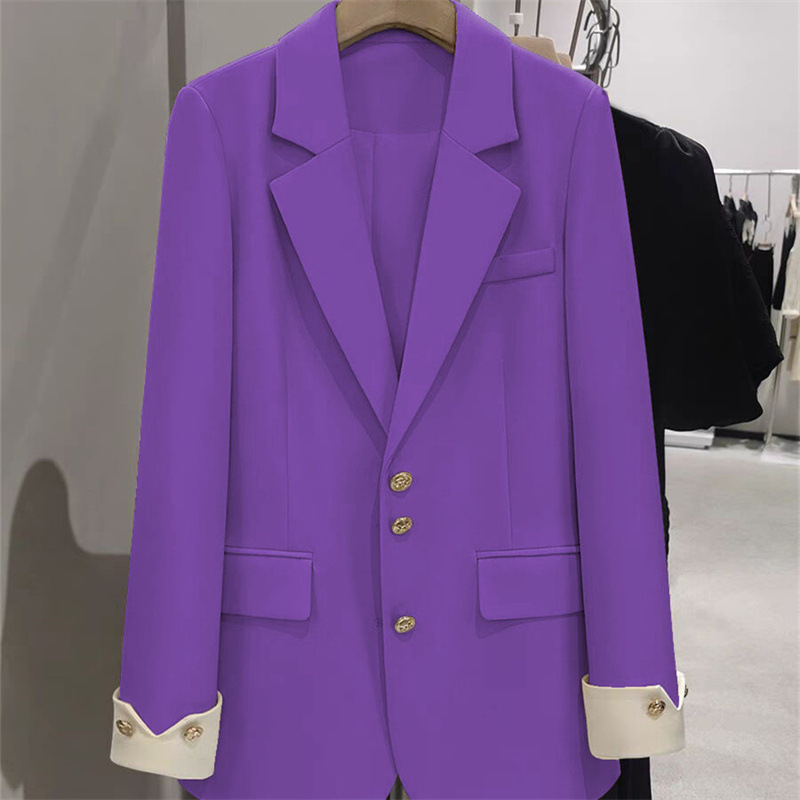 ファッションレディースブレザーカラーブロック長袖女性ビジネス - Women Formal Wear Winter のレビューと価格