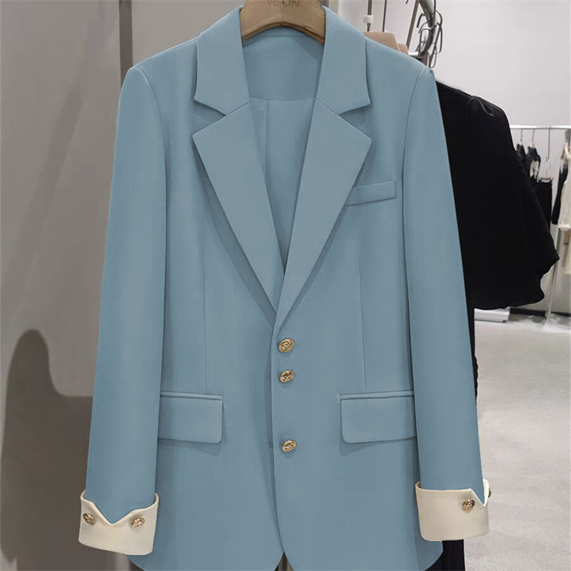 ファッションレディースブレザーカラーブロック長袖女性ビジネス - Women Formal Wear Winter のレビューと価格