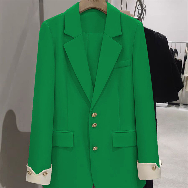 ファッションレディースブレザーカラーブロック長袖女性ビジネス - Women Formal Wear Winter のレビューと価格