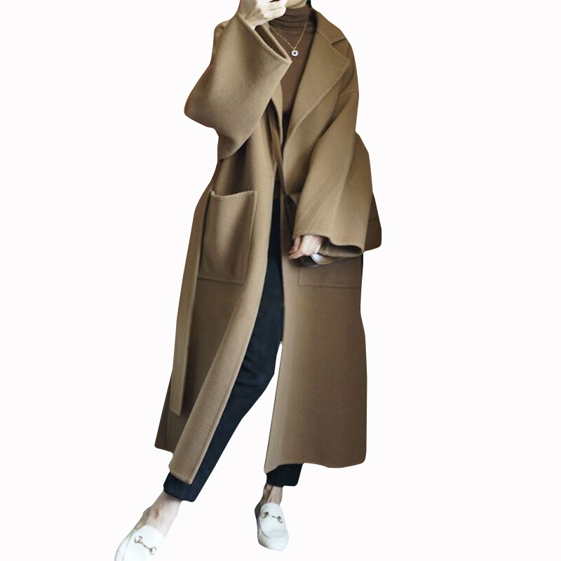 エレガントなレディースロングコート、100％純毛、両面着用可 - Women Formal Wear Winter のレビューと価格