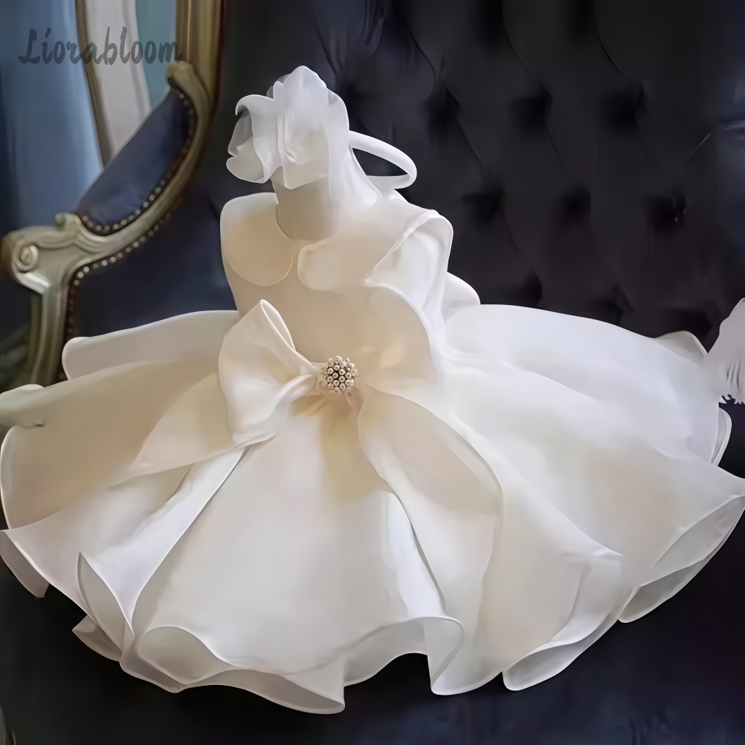 ホワイトパール装飾ドレスウェディングフラワーガールドレスホワ - Women'S Formal Wear For A Wedding のレビューと価格
