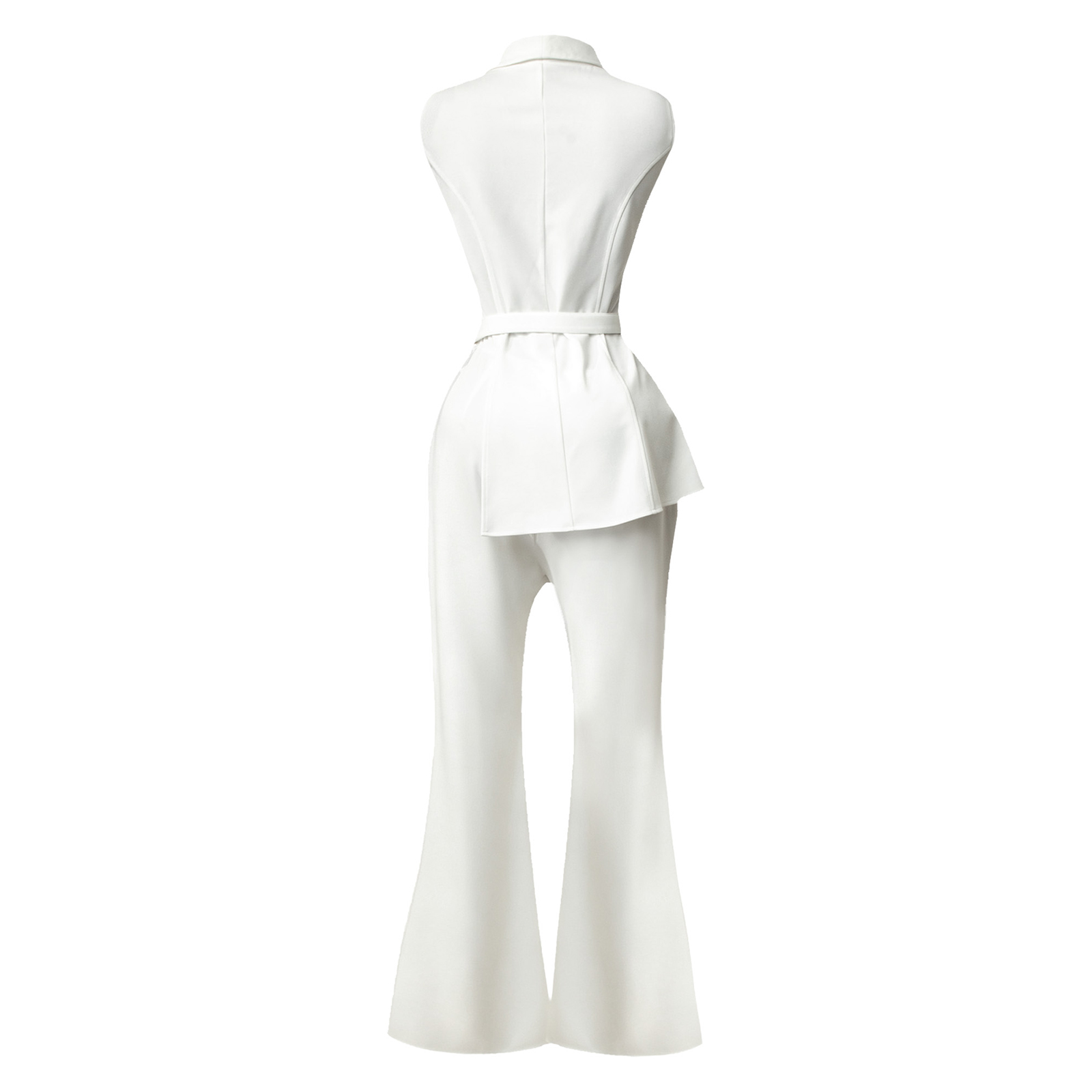 女性用ノースリーブラペルVネックジッパーフォーマルフレアジャ - Women Formal Wear Shop のレビューと価格