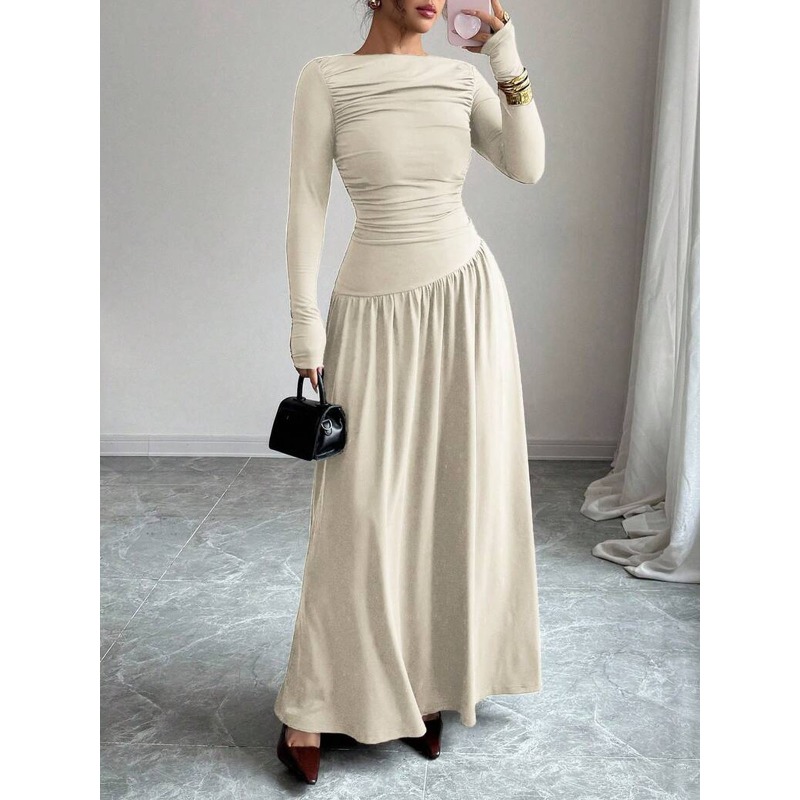 エレガントなレディースフォーマルドレス、控えめなボートネック - Women Formal Wear Winter のレビューと価格