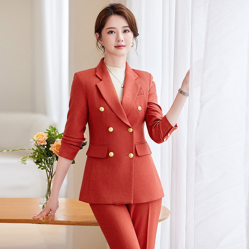 女性用ネイビーブルースーツセット、春と秋のプロフェッショナル - High End Women'S Formal Wear のレビューと価格