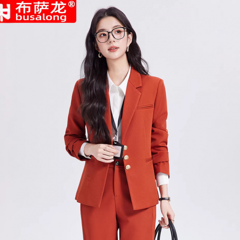 カーキ色の女性用スーツセット、高級感のあるカジュアルビジネス - High End Women'S Formal Wear のレビューと価格