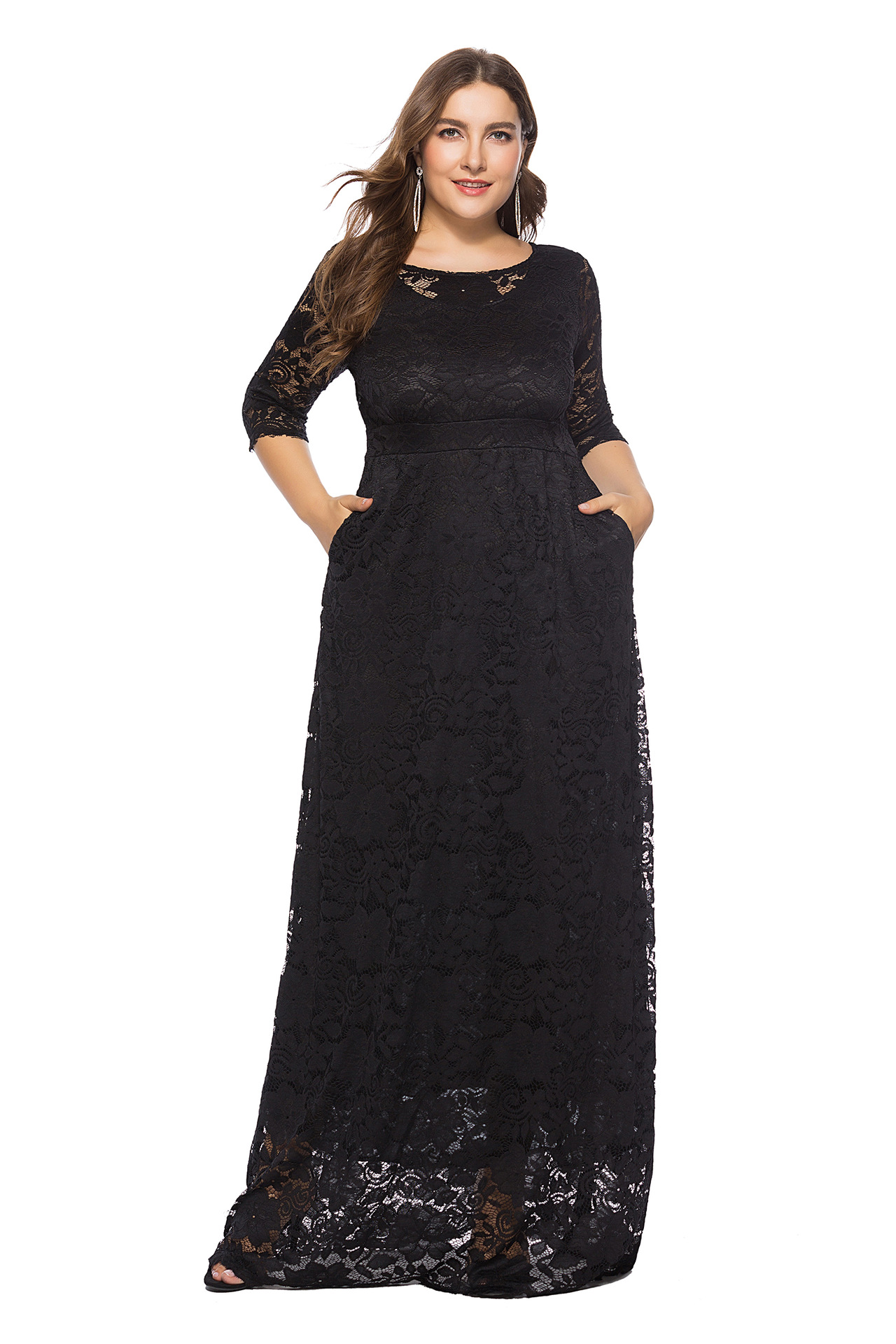 女性のためのアフリカのダシキドレス,レース,ラウンドネック, - Formal Wear For Women Xl のレビューと価格