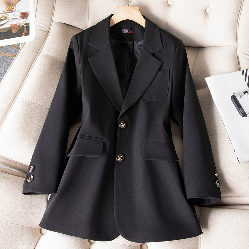 女性用長袖シングルブレストジャケット,フォーマルコート,青, - Women Formal Wear Winter のレビューと価格
