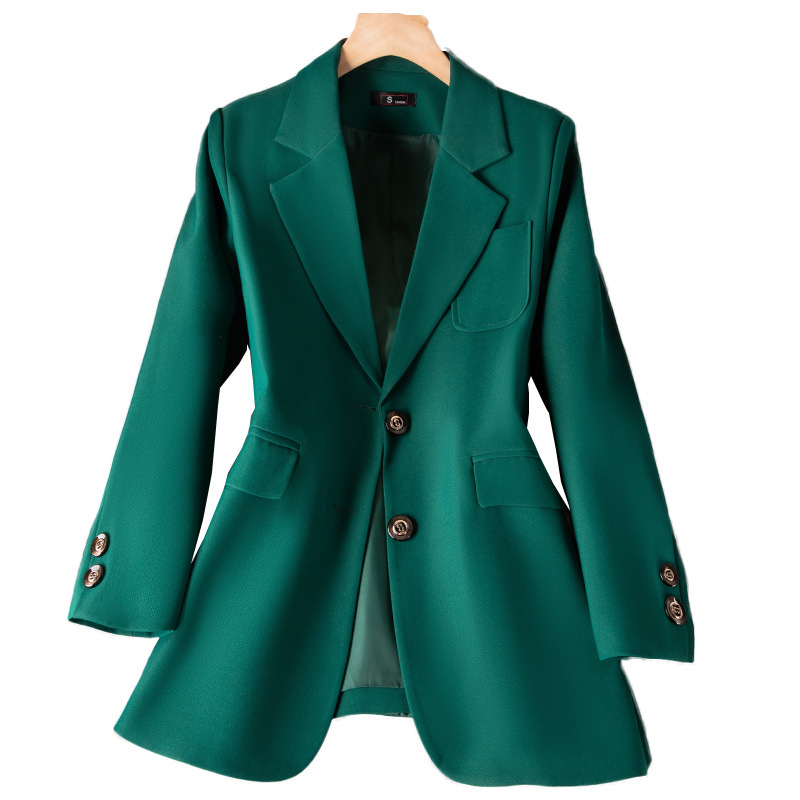 女性用長袖シングルブレストジャケット,フォーマルコート,青, - Women Formal Wear Winter のレビューと価格